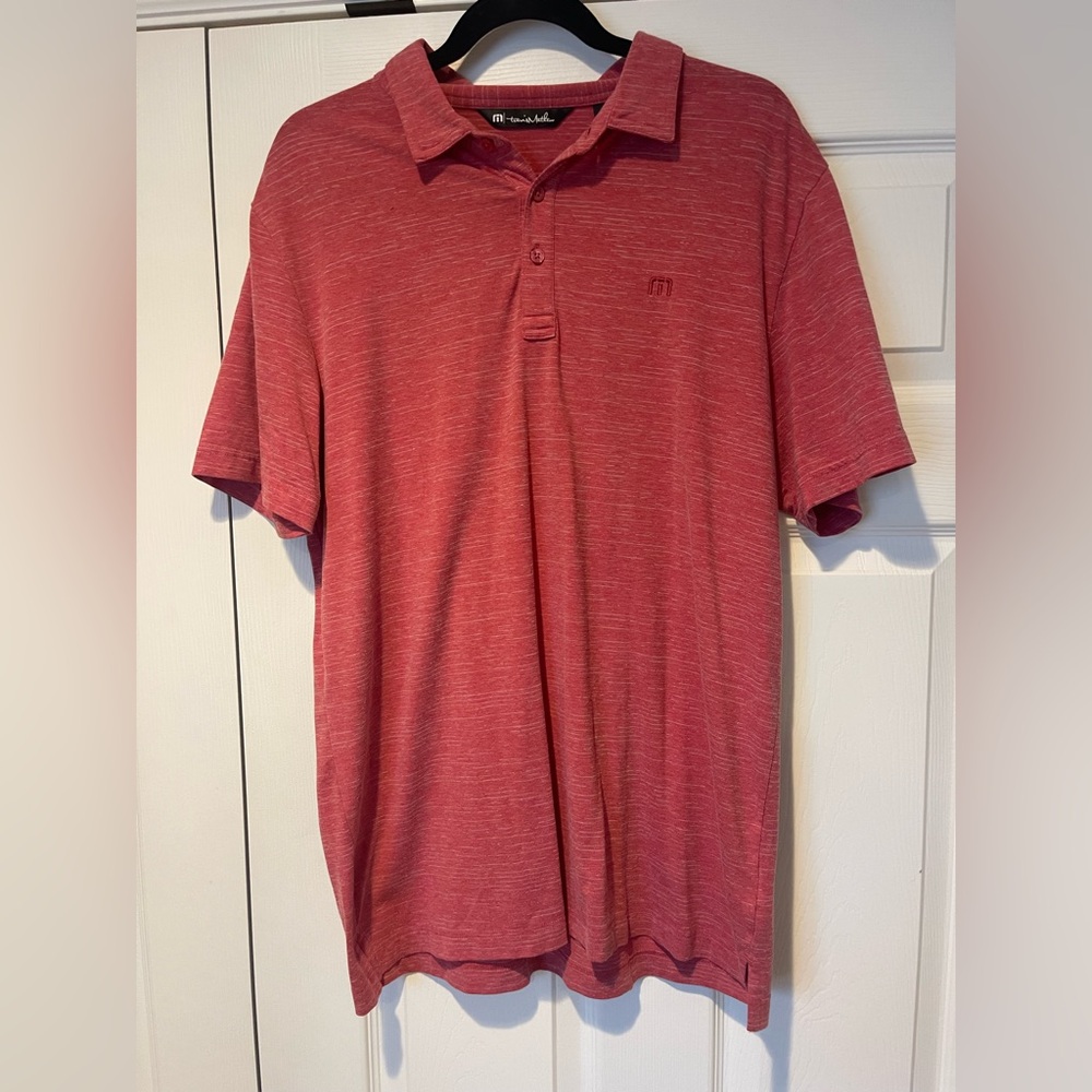 Travis Mathew Heathered Red Polo Shirt